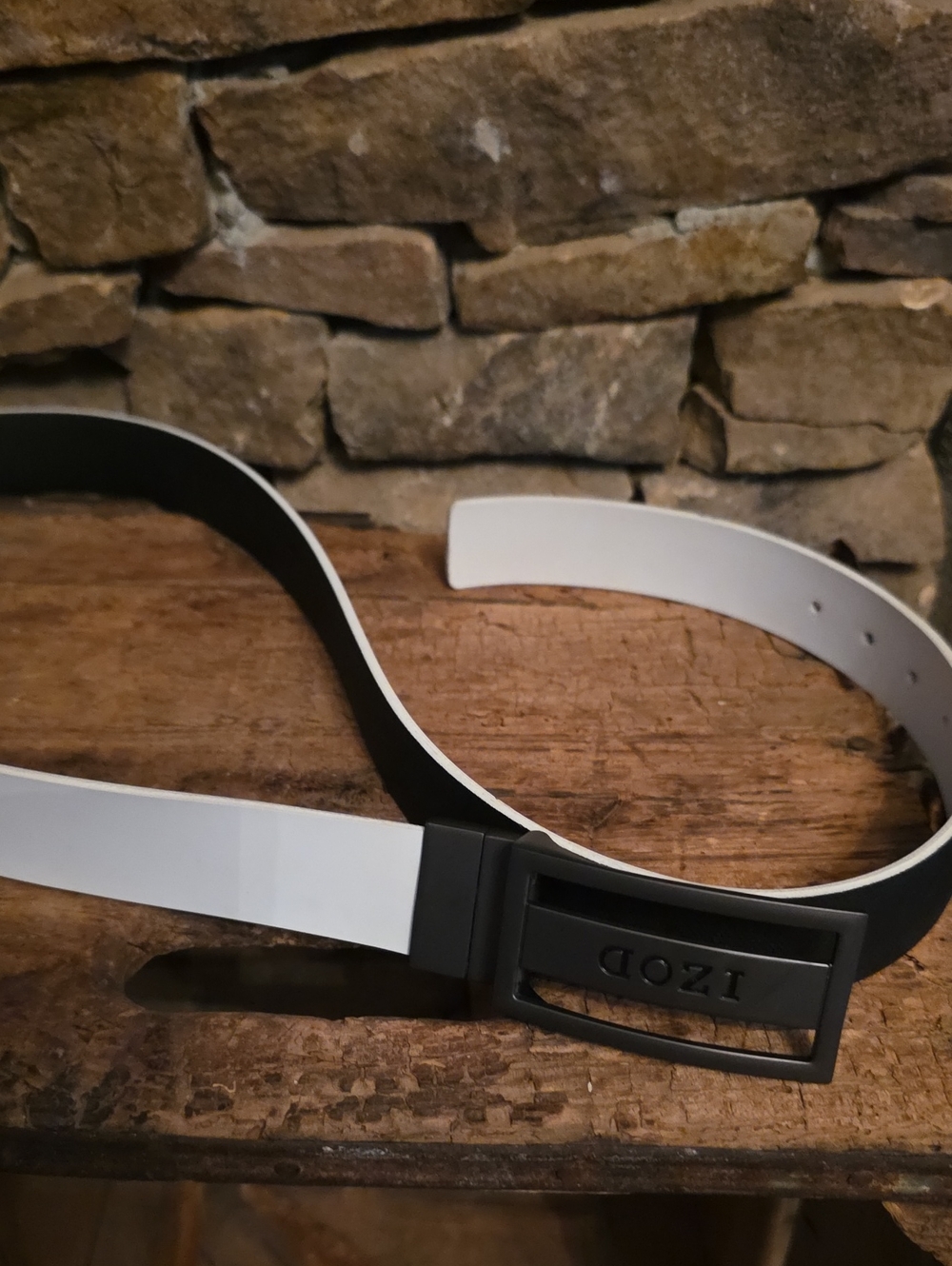 Izod Reversible Black and White Belt with Matte Buckle